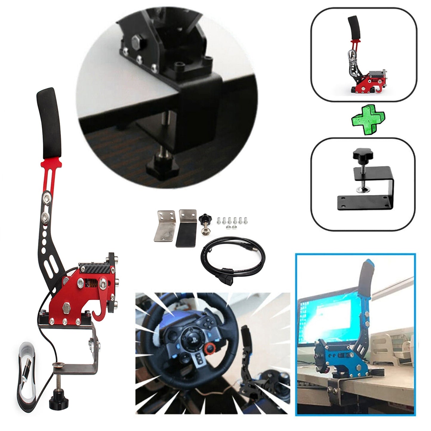 Freno a mano USB con morsetto e cambio ad H per volante Logitech G29 Sim Racing