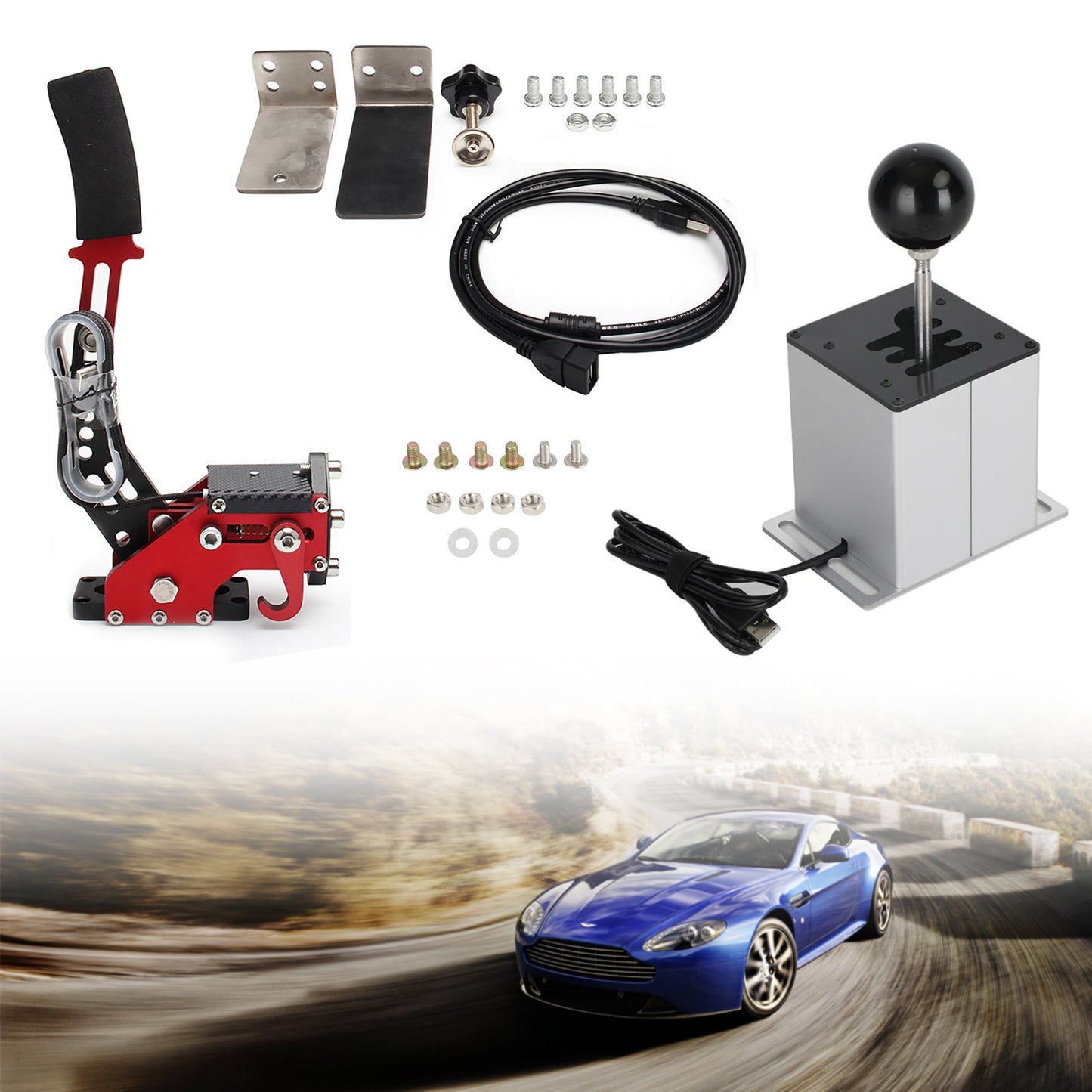 Freno a mano USB con morsetto e cambio ad H per volante Logitech G29 Sim Racing