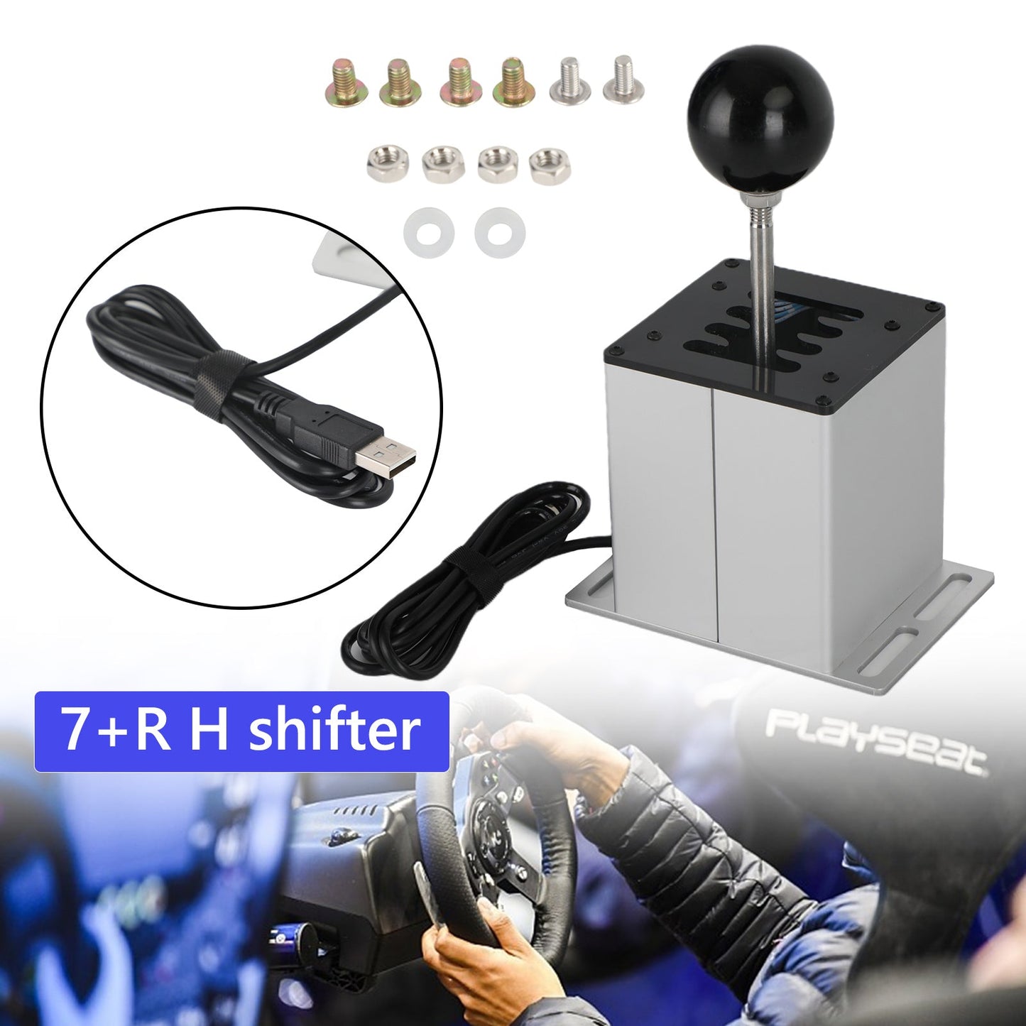 Freno a mano USB con morsetto e cambio ad H per volante Logitech G29 Sim Racing