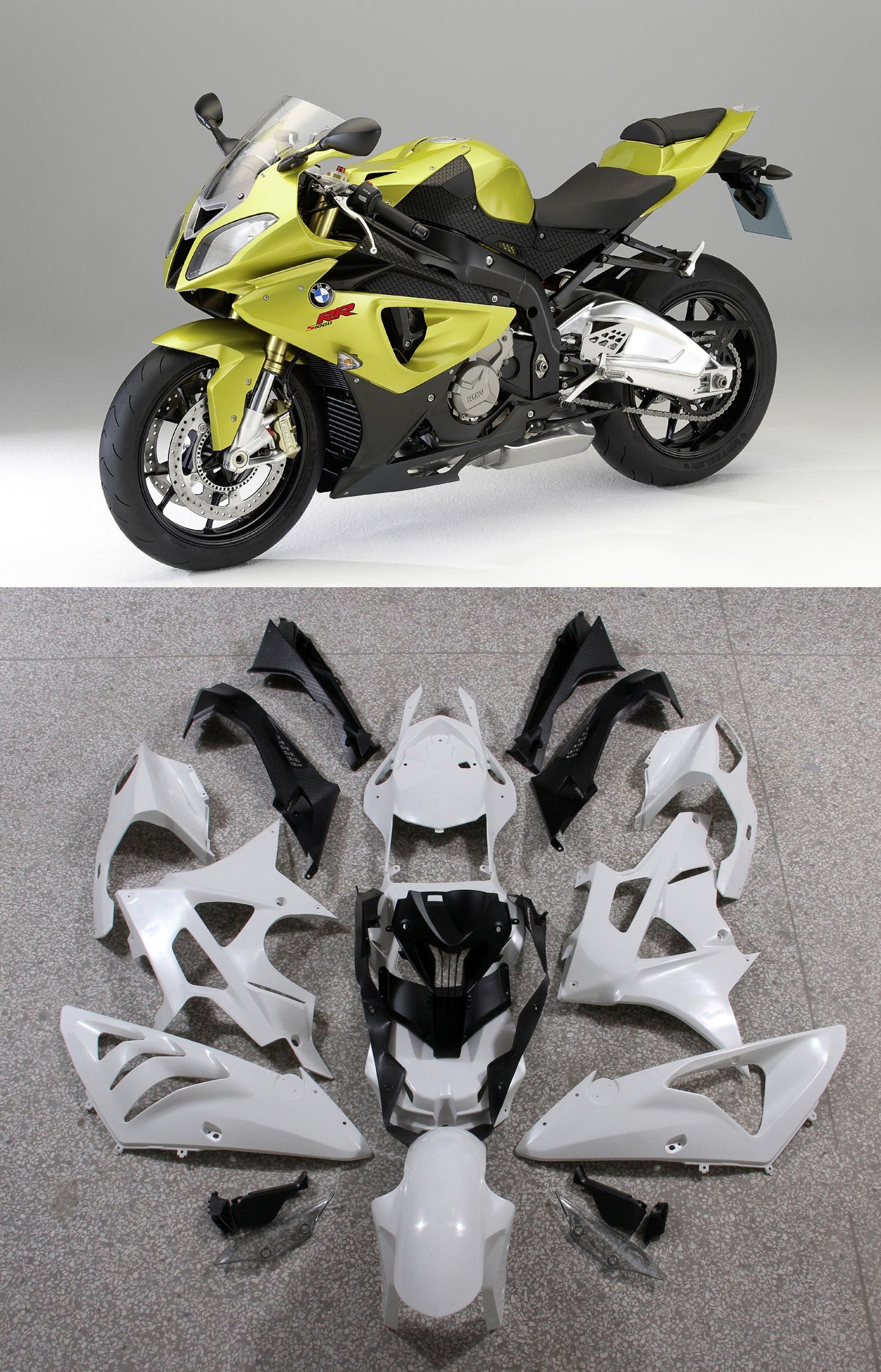 Carene per BMW S1000RR 2009-2014 Acid Green Metallic SRR Racing Generic