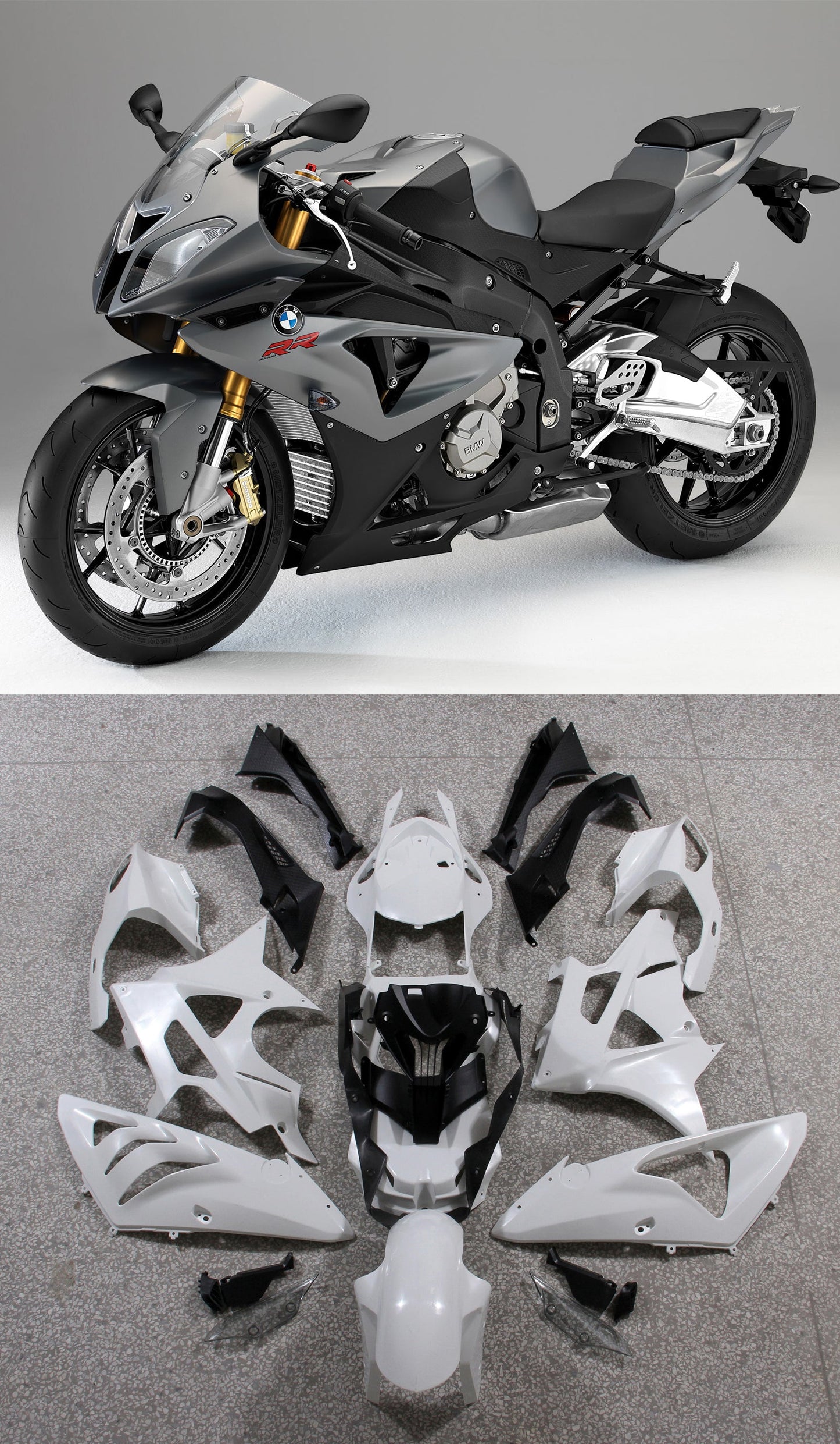 Carene per BMW S1000RR 2009-2014 Grigio SRR Racing Generico