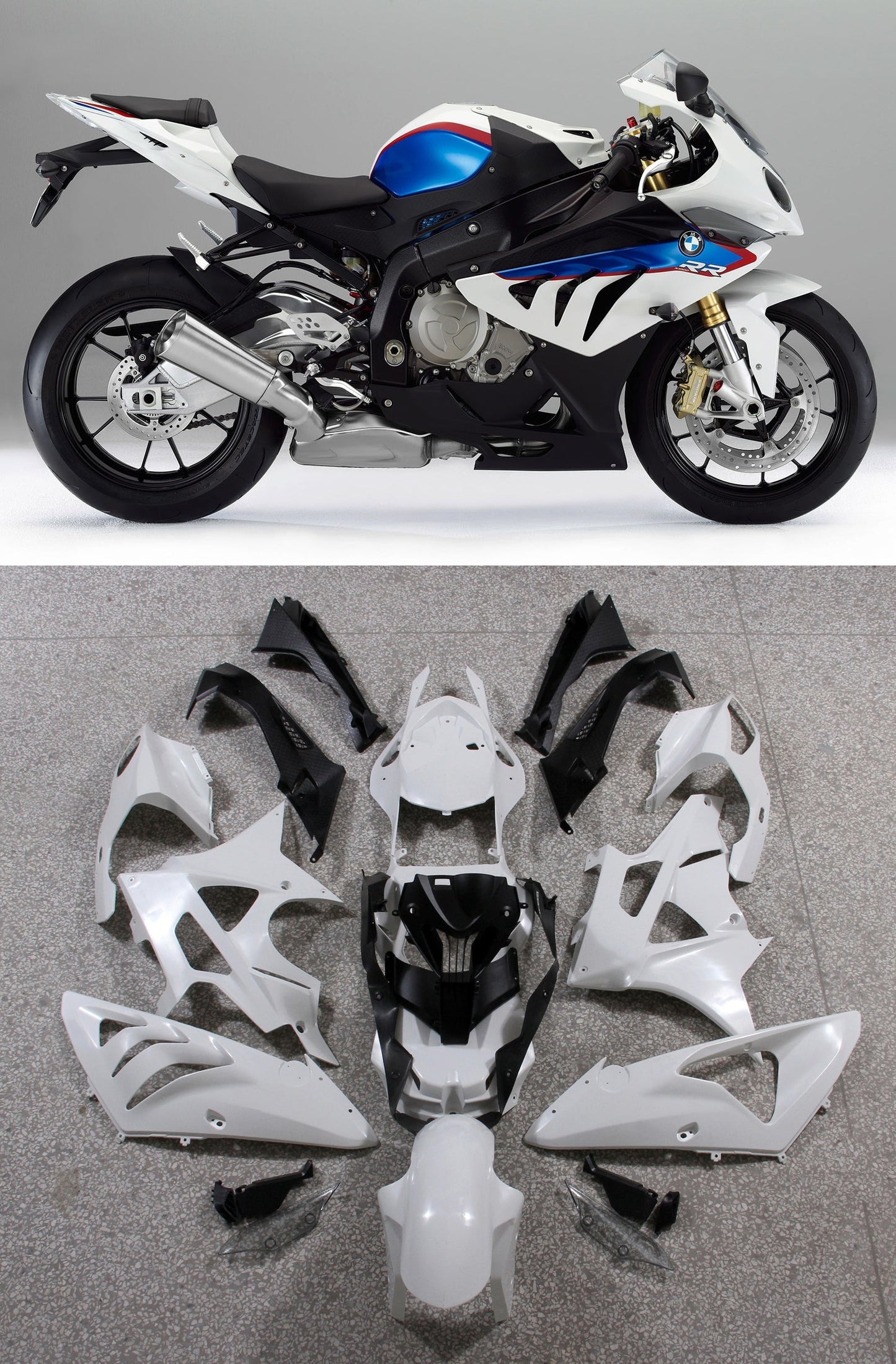 Carene per BMW S1000RR 2009-2014 Bianco Blu SRR Generico