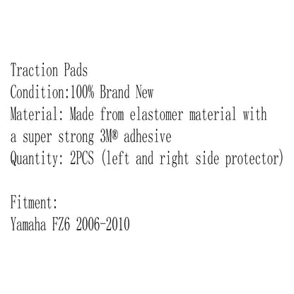 Paraserbatoio Traction Pad Side Gas Knee Protector 3M Per Yamaha FZ6 2006-2010 Generico
