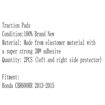 Paraserbatoio Traction Pads Protezioni Ginocchiere Gas Laterali per Honda CBR600RR 2013-2016 Generico