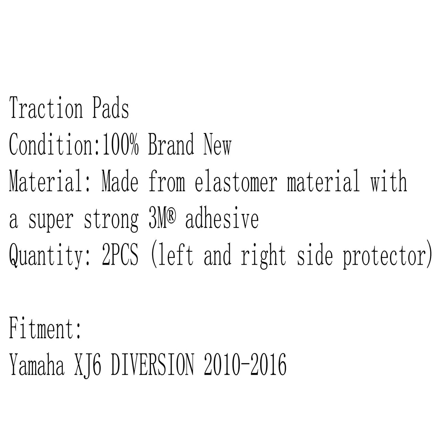 Paraserbatoio Traction Pads Side Gas Knee Grip Protector per Yamaha XJ6S Diversion 10-16 Generico