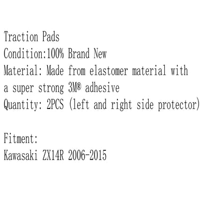 Paraserbatoio Traction Pad Side Gas Knee Protector 3M Per Kawasaki ZX14R 2006-2015 Generico