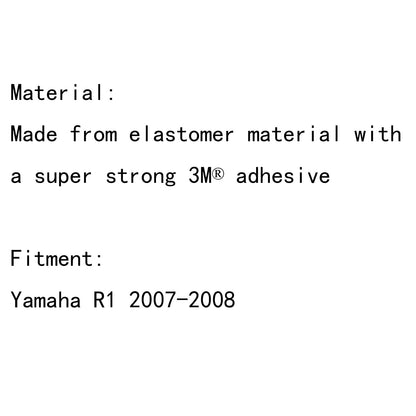 Serbatoio Traction Pad Side Gas Knee Grip Protector 3M Per Yamaha R1 2007-2008 Nero Generico