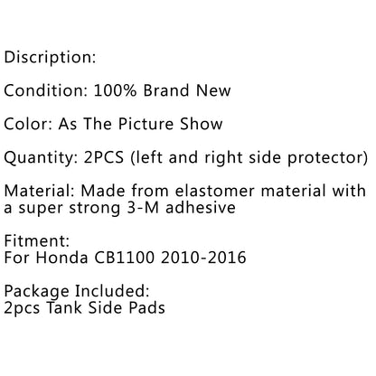 Tank Traction Pads Protettore Ginocchio Gas Laterale per Honda CB1100 2010-2017 Generico