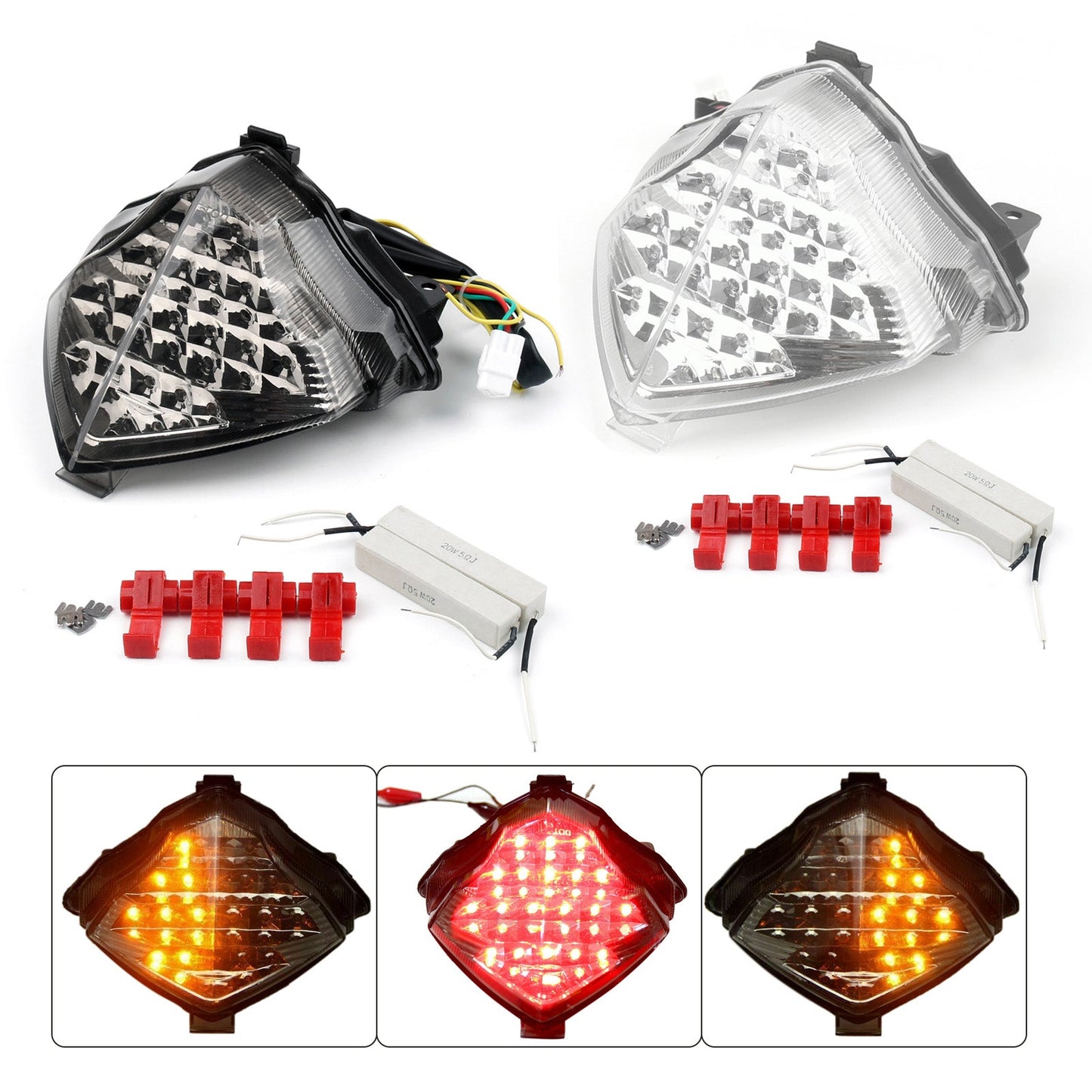 Fanale posteriore a LED con indicatori di direzione per Yamaha YZF R1 YZF-R1 2004-2006 2005 Generico