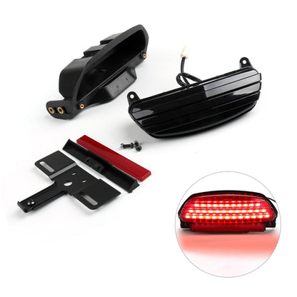 Fanale posteriore LED Tri-Bar Fender + staffa per Harley Softail FXST FXSTB FXSTC Generico