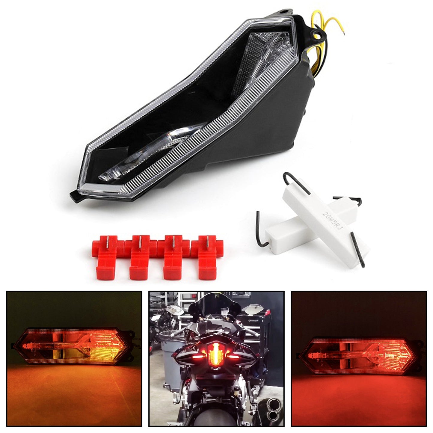 Fanale posteriore integrato Indicatori di direzione per Yamaha YZF R6 R1 R1S R7 2015-2022 Generico