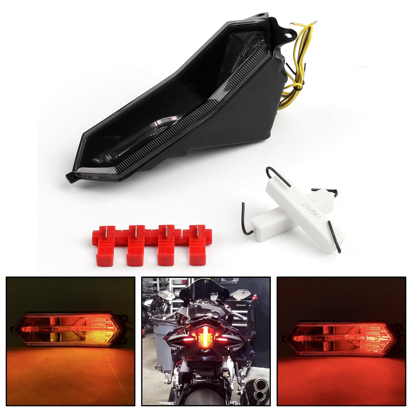 Fanale posteriore integrato Indicatori di direzione per Yamaha YZF R6 R1 R1S R7 2015-2022 Generico