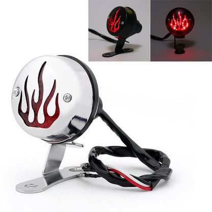 Red Flame Fire fanale posteriore fanale posteriore per Harley Cafe Racer Bobber, 2 colori generico