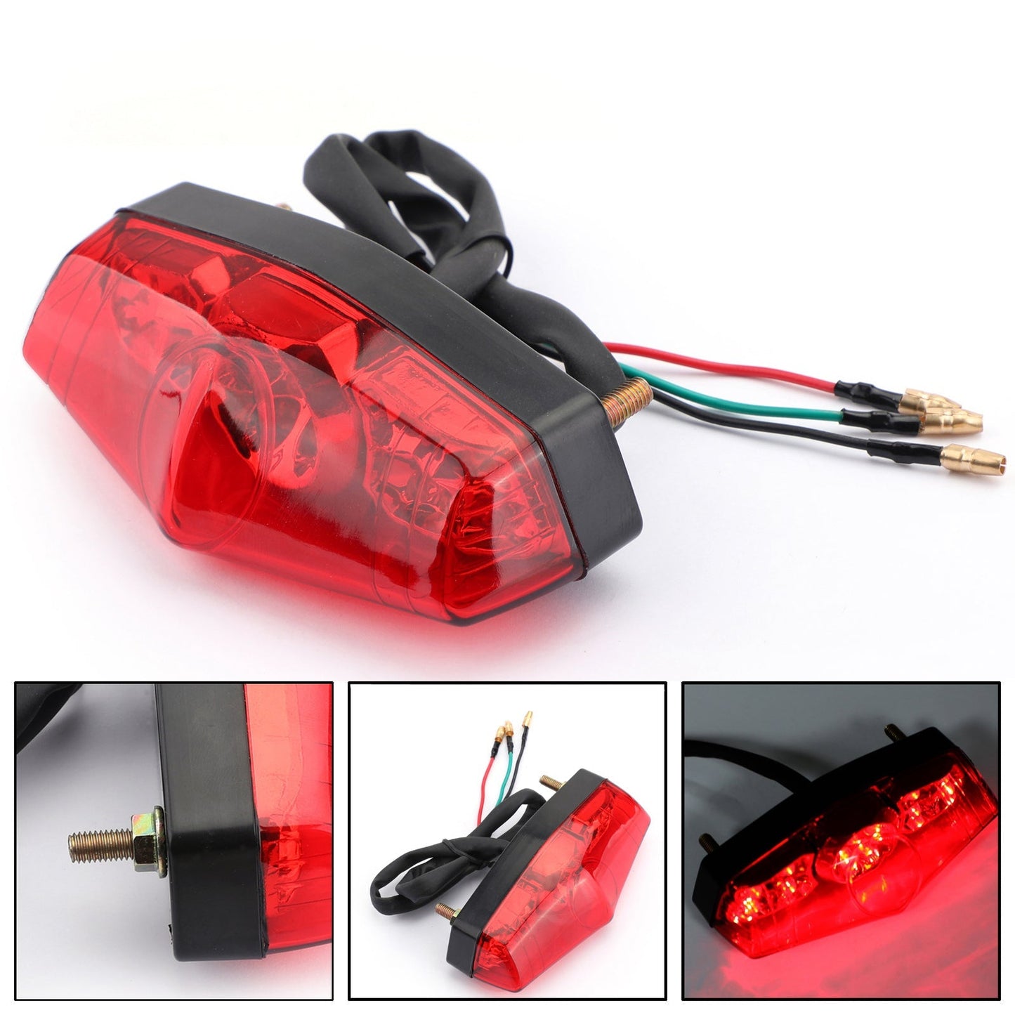 ABS Moto LED Rosso 12V Freno Arresto Corsa Fanale Posteriore Lampada Universale Generico