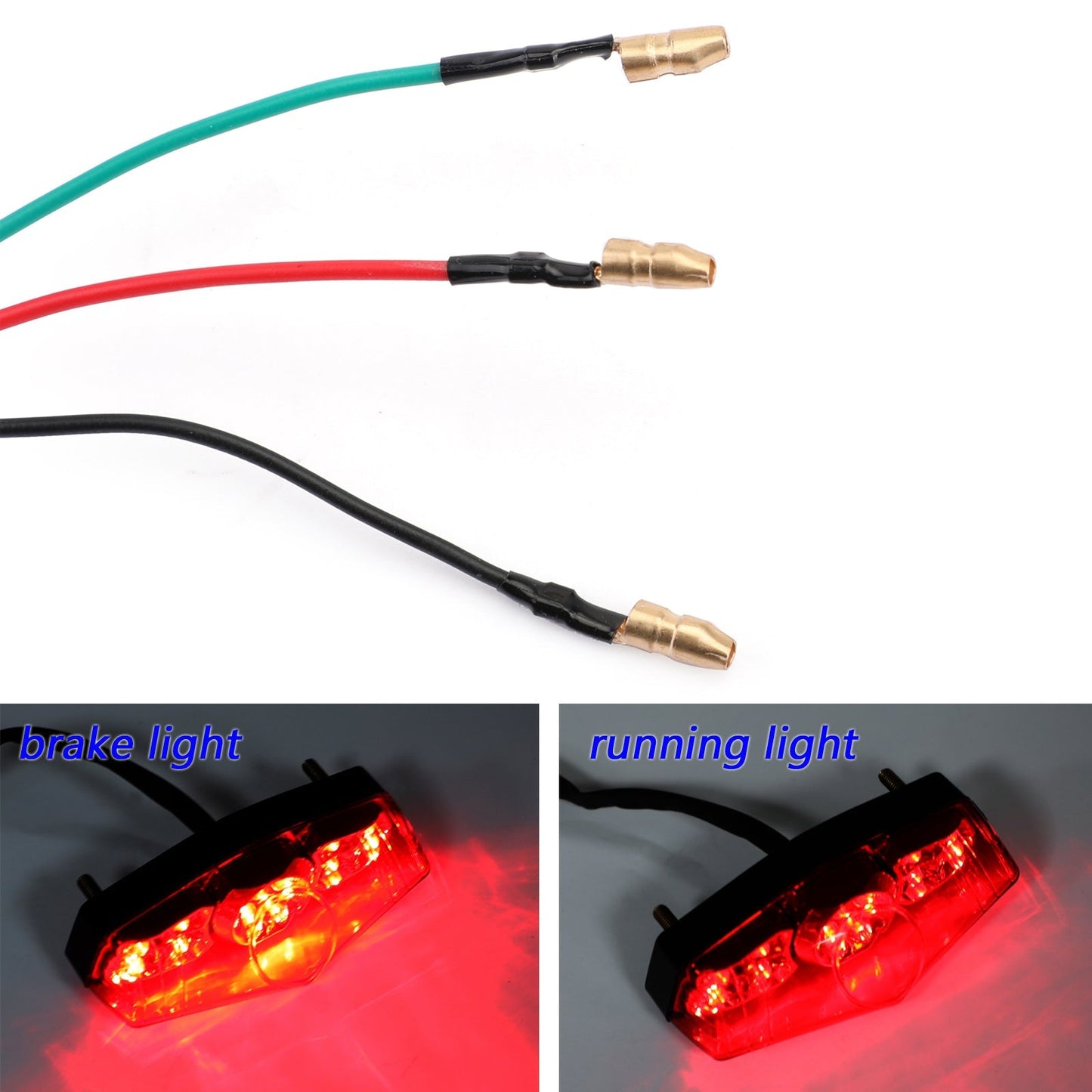 ABS Moto LED Rosso 12V Freno Arresto Corsa Fanale Posteriore Lampada Universale Generico