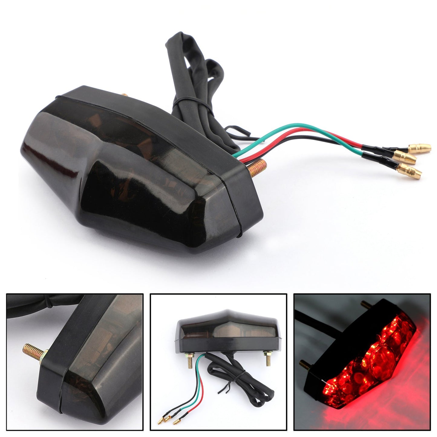 ABS Moto LED Rosso 12V Freno Arresto Corsa Fanale Posteriore Lampada Universale Generico