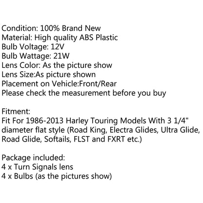 Le migliori offerte per 4pcs Turn Signal Lens Cover Bulb Lamps for Harley Davidson Electra Glides Generic sono su ✓ Confronta prezzi e caratteristiche di prodotti nuovi e usati ✓ Molti articoli con consegna gratis!