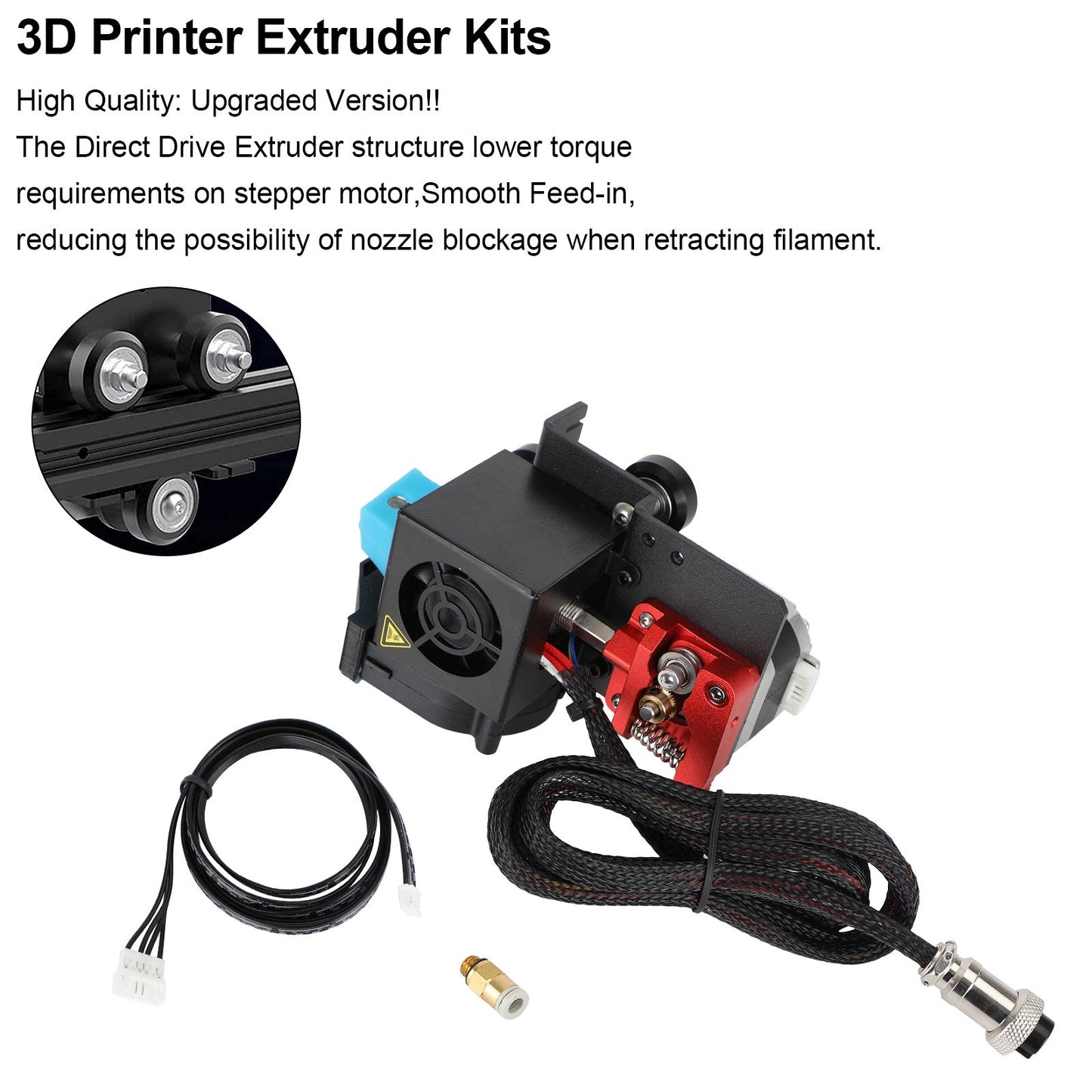 Stampante 3D MK8 Direct Drive Pulley Turbo Fan Extruder per CR-10 Ender3 12V/24V