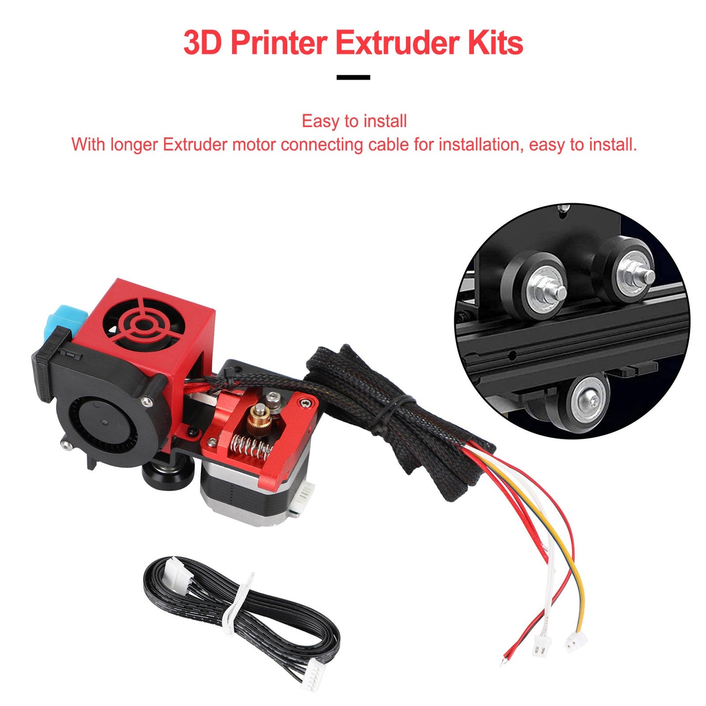 Stampante 3D MK8 Direct Drive Pulley Turbo Fan Extruder per CR-10 Ender3 12V/24V