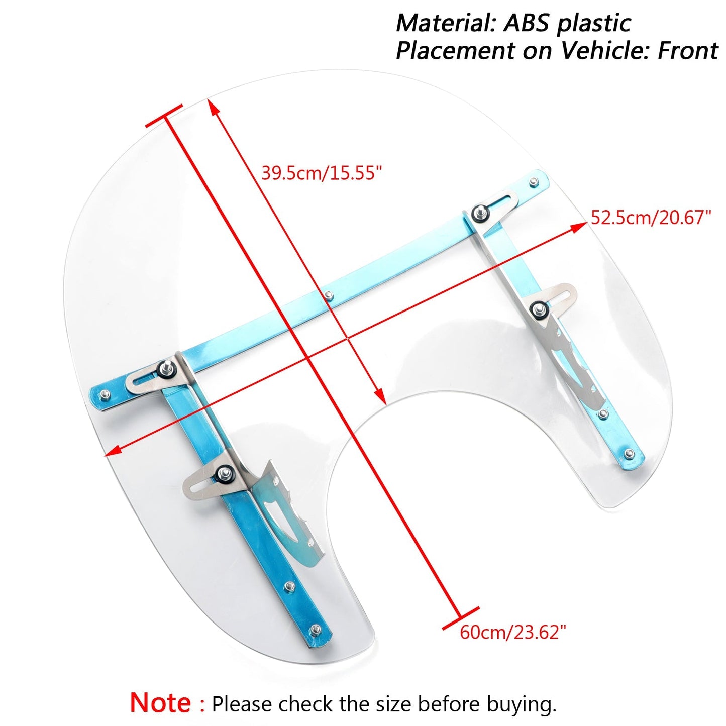 Parabrezza forcella anteriore in ABS Parabrezza per Honda Kawasaki Harley Suzuki Yamaha Generico