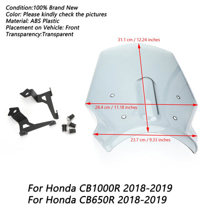 Parabrezza parabrezza moto in plastica ABS per Honda CB1000R/CB650R 2018-2019 generico