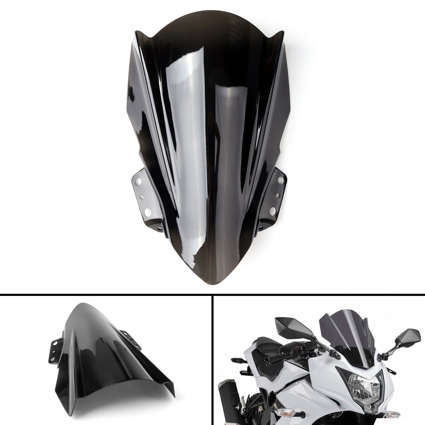 Parabrezza parabrezza moto ABS per Kawasaki Ninja 250SL 2015-2017 Generico