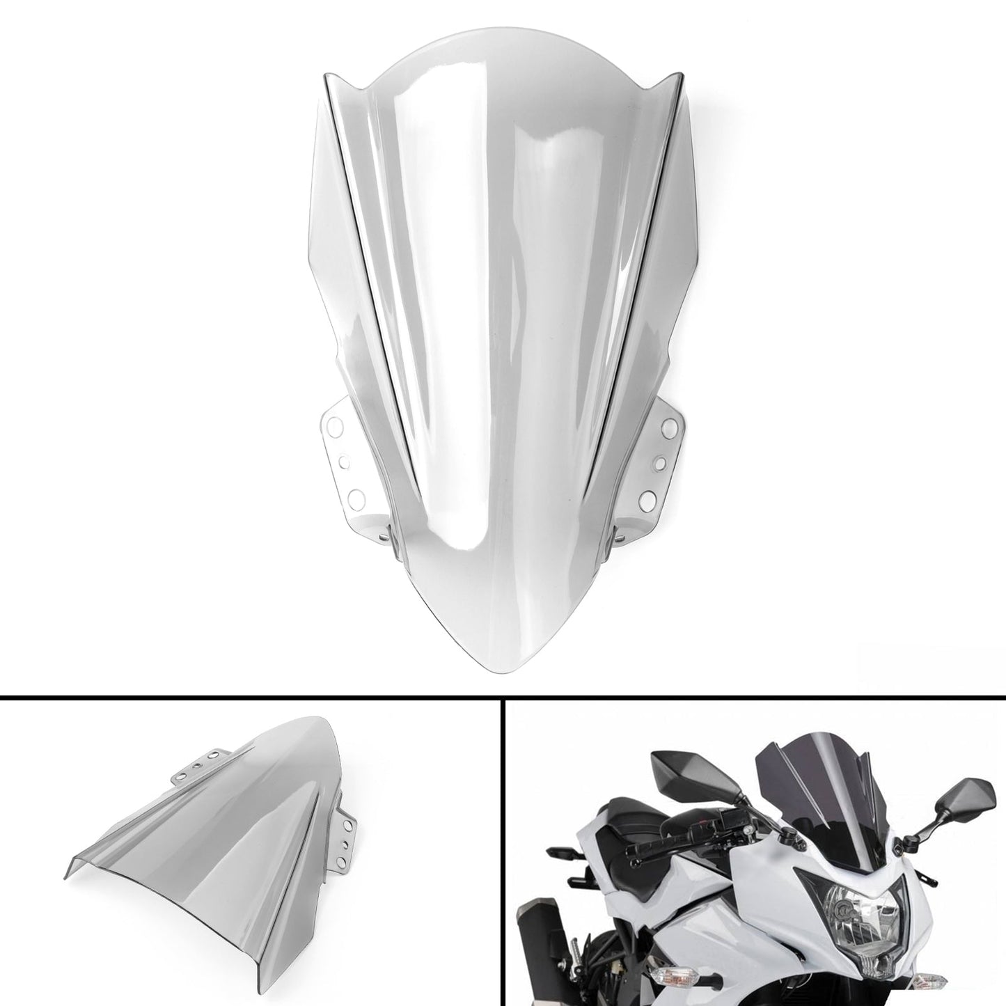 Parabrezza parabrezza moto ABS per Kawasaki Ninja 250SL 2015-2017 Generico