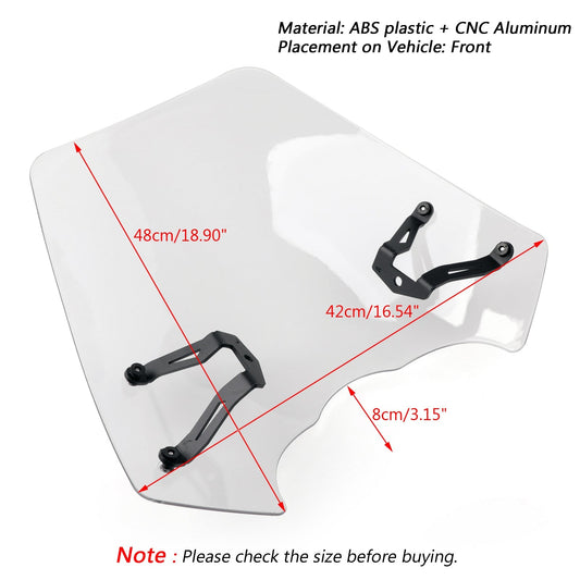 Schermo parabrezza parabrezza con staffa per 2015-2024 Kawasaki Vulcan S EN 650 generico