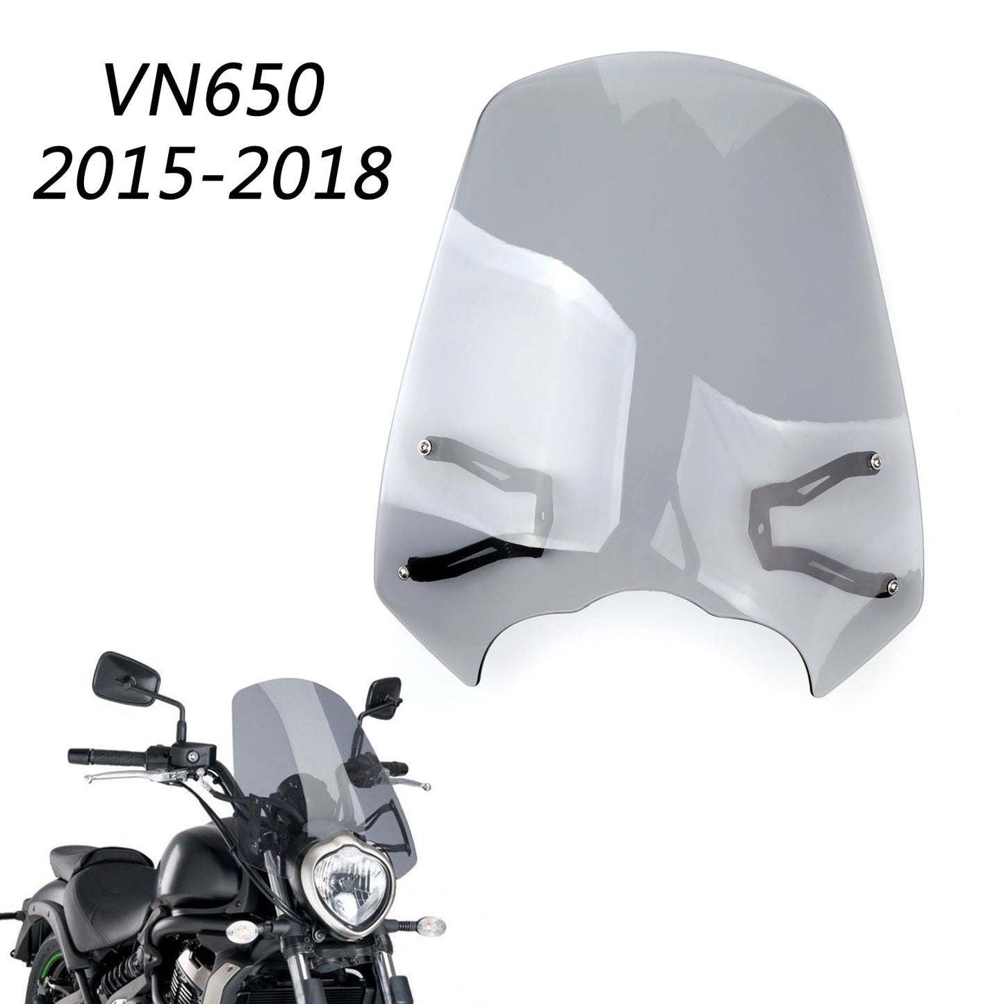 Schermo parabrezza parabrezza con staffa per 2015-2018 Kawasaki Vulcan S EN 650 generico