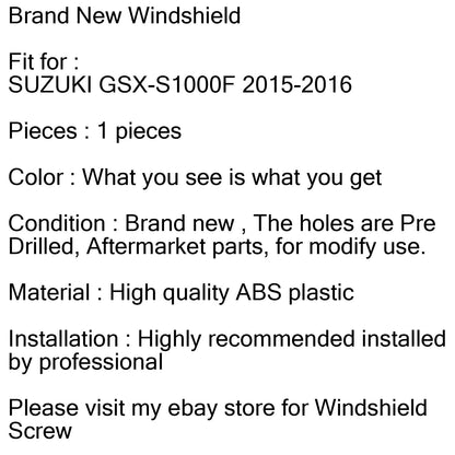 Parabrezza Parabrezza per SUZUKI GSX-S1000F (2015-2016) 2 Colori Generico