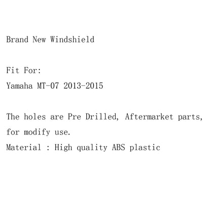Parabrezza parabrezza + staffa per bulloni per Yamaha MT-07 FZ-07 (2013-2015) 2 colori generico