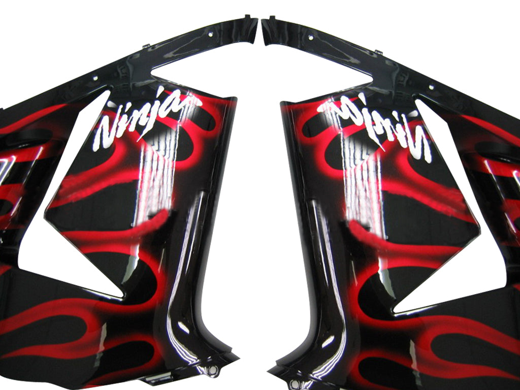 Carenatura 2004-2005 Kawasaki ZX 10R Black &amp; Red Flame Ninja Racing Generico