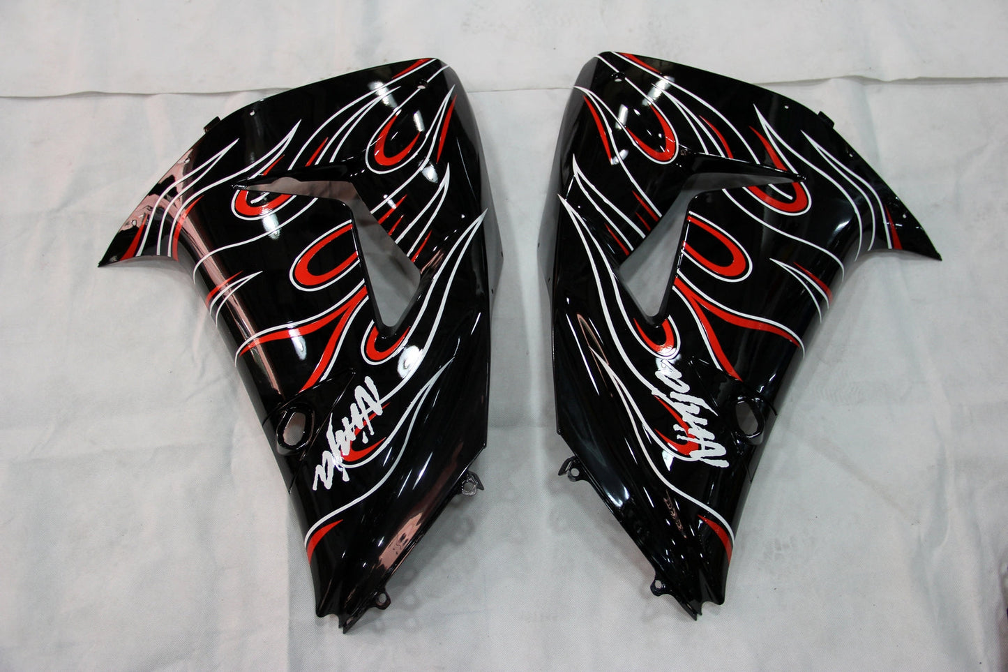 Carene 2006-2007 Kawasaki ZX 10R Nero Rosso Fiamma Racing Generico