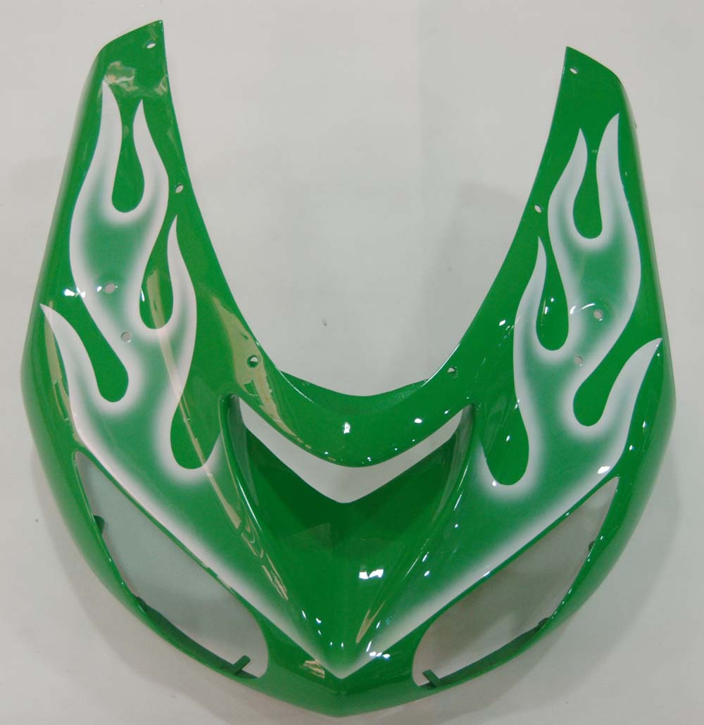 Carene 2006-2007 Kawasaki ZX 10R Green &amp; White Flame Ninja Racing Generico