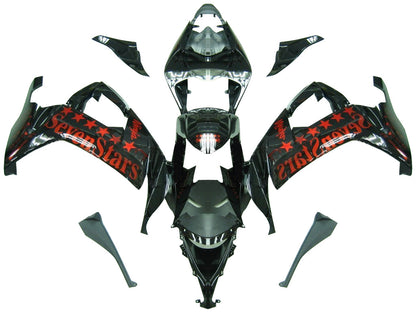 Carene 2008-2010 Kawasaki ZX10R Nero Arancio SevenStars Racing Generico