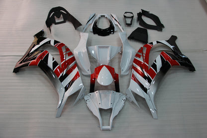 Amotopart 2011-2015 Kawasaki ZX10R Cladding White & Red Kit