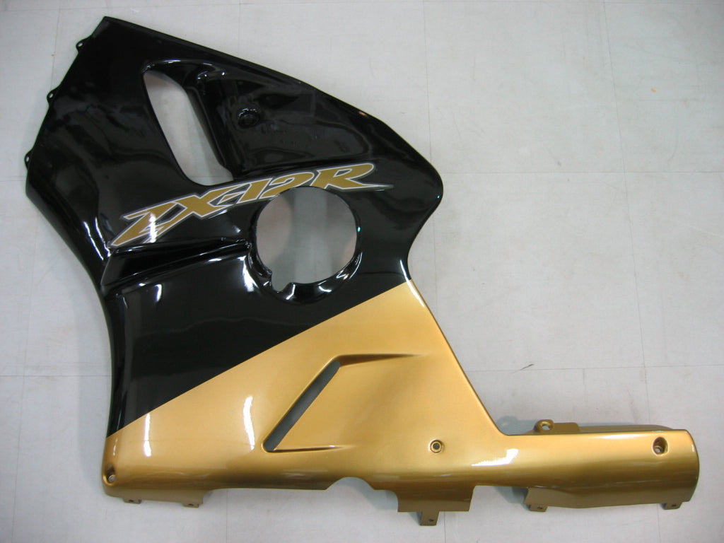 Amotopart 2000-2001 Kawasaki ZX12R Cladding Black & Gold Kit