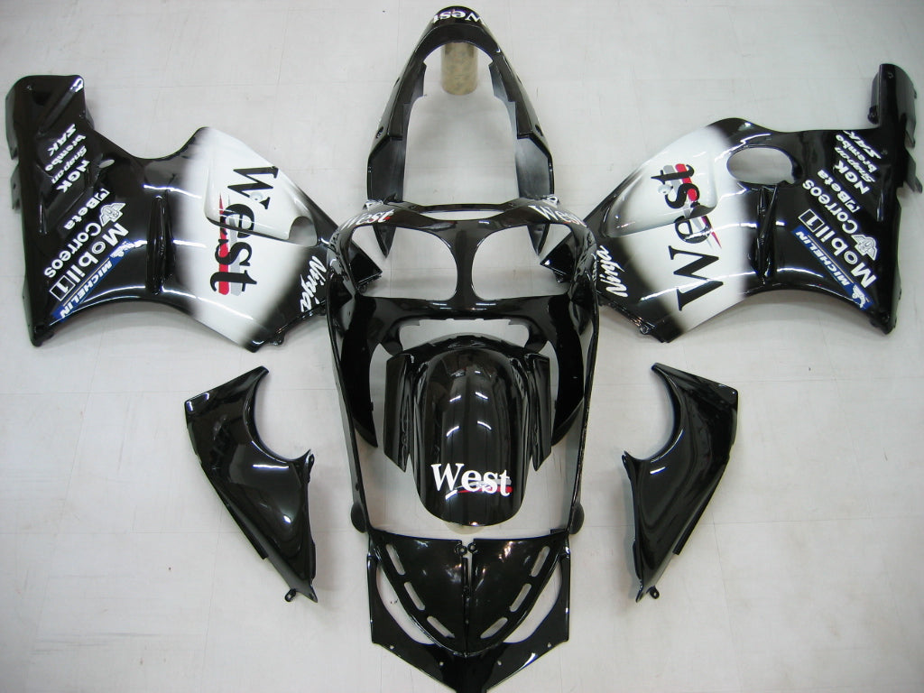 Carene 2000-2001 Kawasaki ZX12R Nero Bianco West Racing Generico