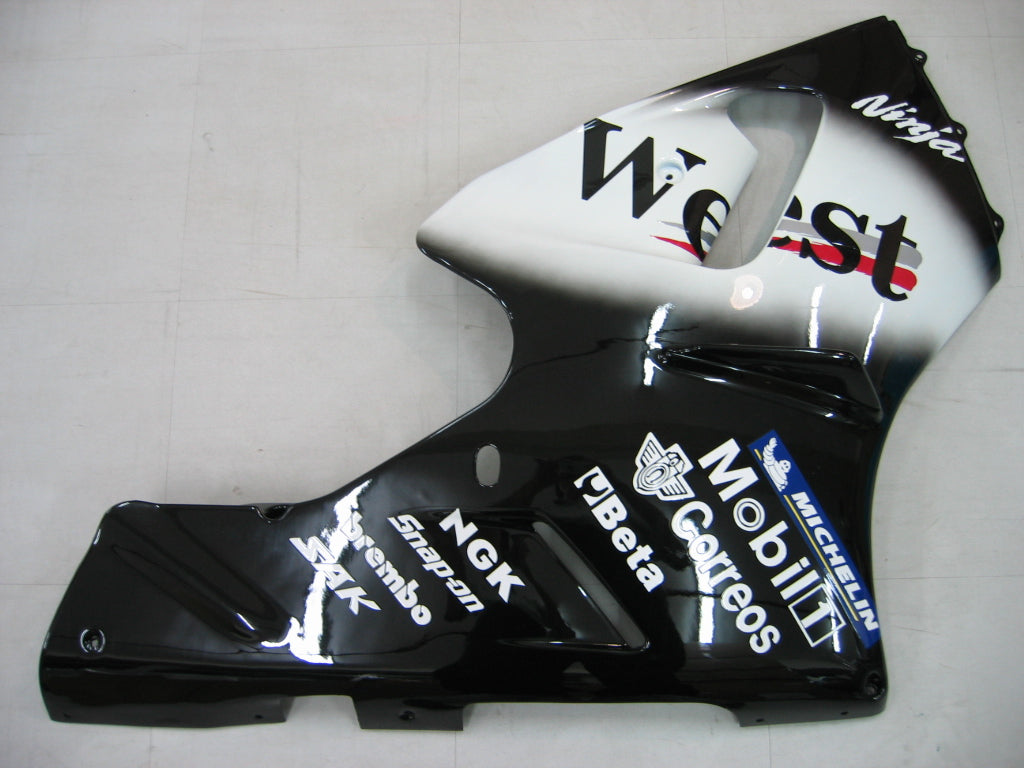 Carene 2000-2001 Kawasaki ZX12R Nero Bianco West Racing Generico