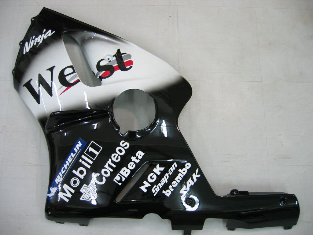 Carene 2000-2001 Kawasaki ZX12R Nero Bianco West Racing Generico