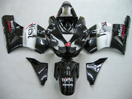 Amotopart 2002-2005 Kawasaki ZX12R Cladding G-Black & White Kit