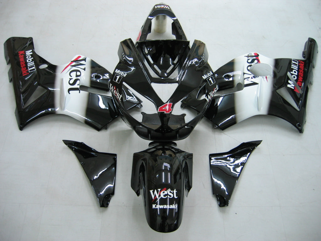 Carene Kawasaki ZX12R Ninja Nero Bianco West Racing (2002-2005) Generico