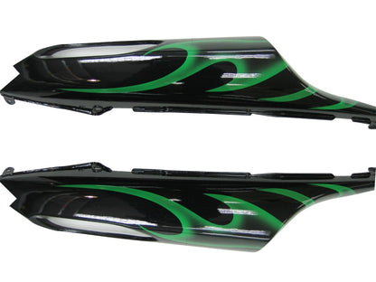 Carene 2006-2011 Kawasaki ZX14R Black &amp; Green Flame Ninja ZX14R Generico