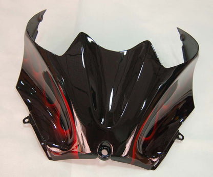 Carene 2006-2011 Kawasaki ZX14R Black &amp; Red Flame Ninja Racing Generico