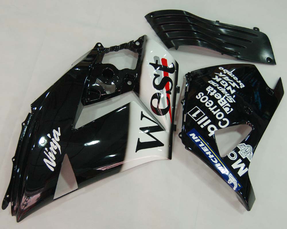 Carene 2006-2011 Kawasaki ZX14R Nero Bianco West Ninja Racing Generico