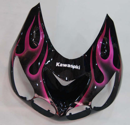 Carene 2006-2011 Kawasaki ZX14R Black &amp; Purple Flame Ninja Racing Generico