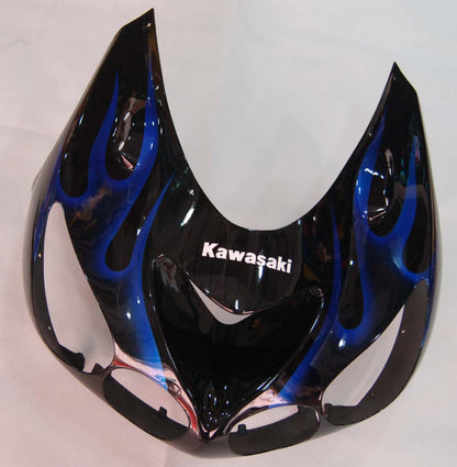 Carene 2006-2011 Kawasaki ZX14R Black &amp; Blue Flame Ninja Racing Generico