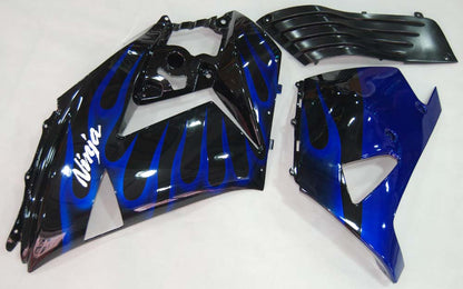 Carene 2006-2011 Kawasaki ZX14R Black &amp; Blue Flame Ninja Racing Generico
