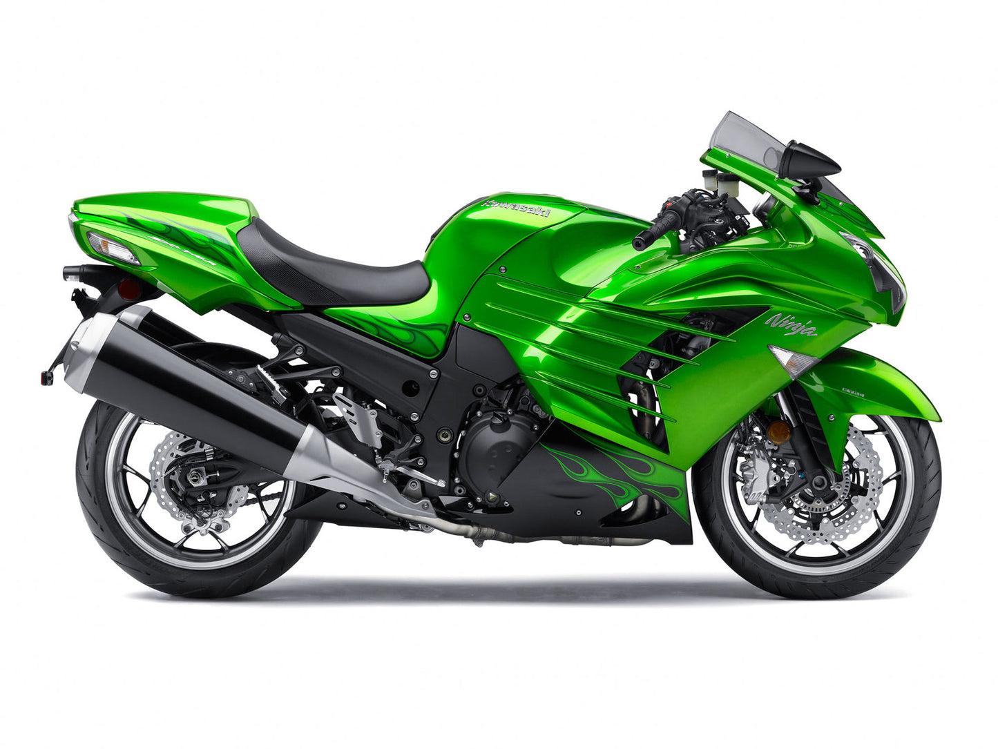 Carene Plastiche 2012-2021 Kawasaki ZX14R Ninja Green Flame Racing Generico
