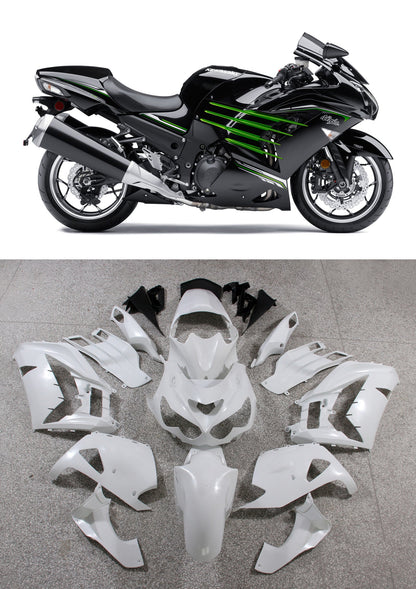 Carene Plastiche 2012-2021 Kawasaki ZX14R Ninja Nero Verde Racing Generico